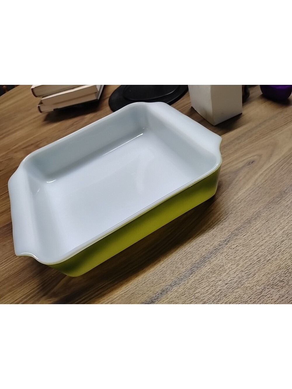 Vintage Fire-King 435 Avocado Green 8” Square Baking Dish Anchor Hocking USA